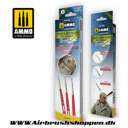 AMIG 7608 Marta Kolinsky for Combat Brush Set (8)